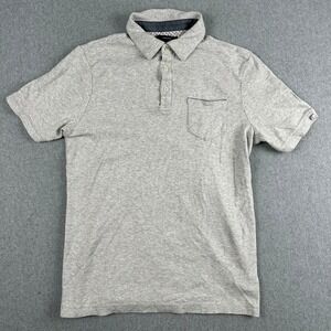 TAHARI Mens Grey Short Sleeve Polo‎ Shirt Size Medium Pocket Casual Basic